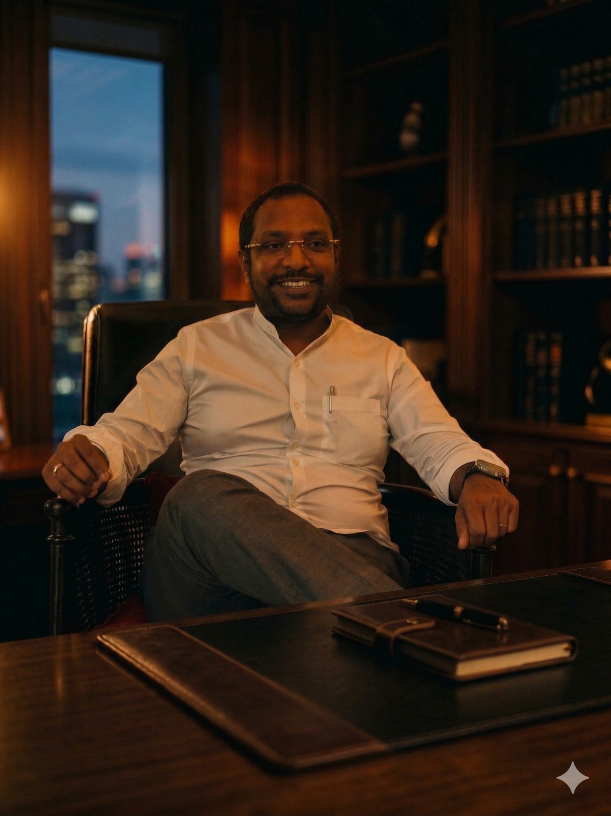 Portrait of Dr. Nagaraj Vishnu, Founder Chairman of Oh My God Pictures